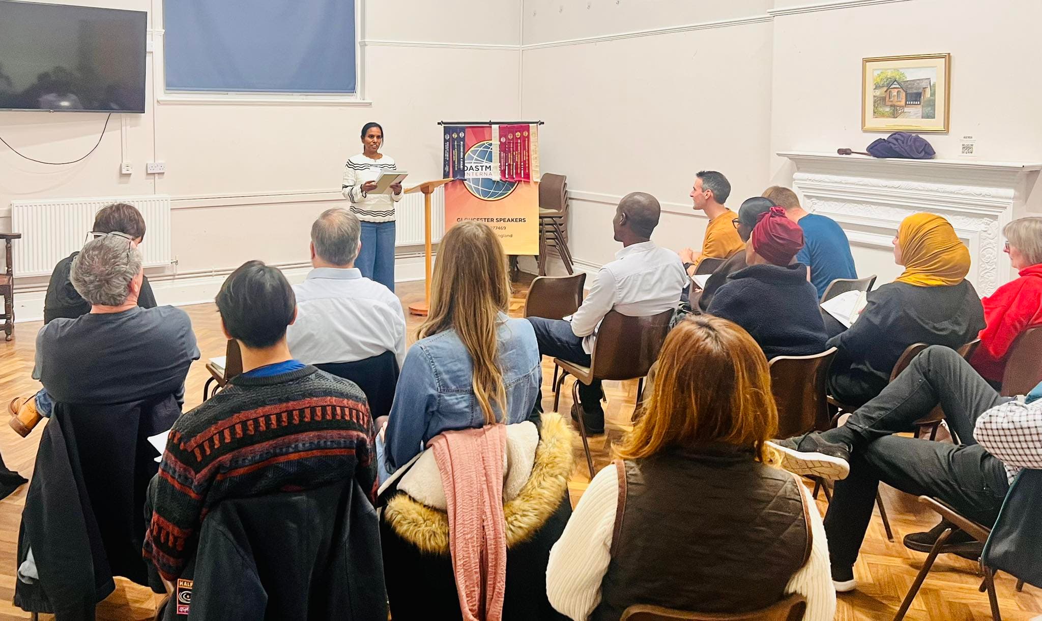 Club members at meeting